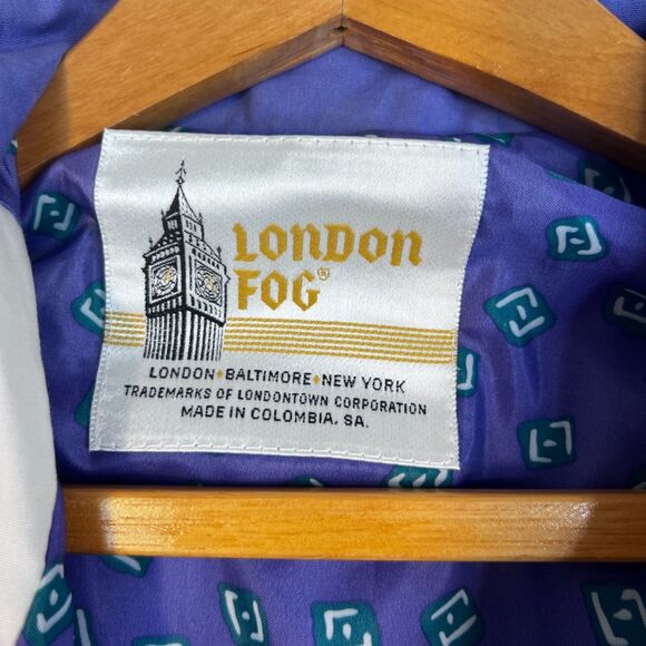 London Fog Lightweight Windbreaker Rain Jacket Retro Y2K Purple Plus Size 2X - Picture 10 of 12